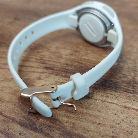 Timex Ironman Watch Women White Rose Gold Tone Digital 10Lap New Battery - Picture 4 of 15